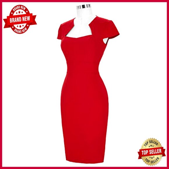 Vintage Cocktail Dress Cap Sleeve Pencil Fit Elegant Wedding Guest Wear - Picture 4 of 5